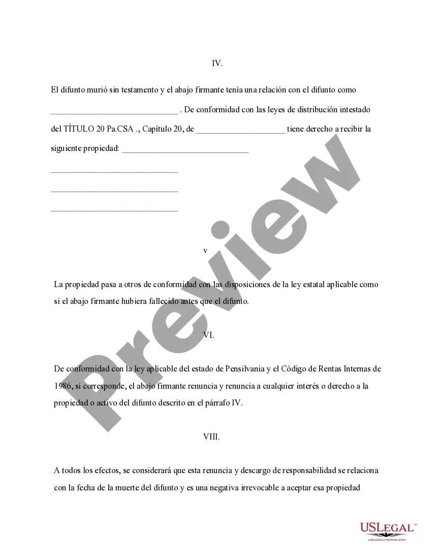 Preview Renuncia y renuncia de bienes recibidos por sucesión intestada