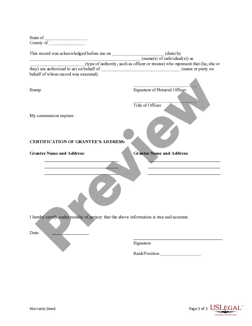 Get Warranty Deed from Corporation to Two Individuals Preview Warranty Deed from Corporation to Two Individuals