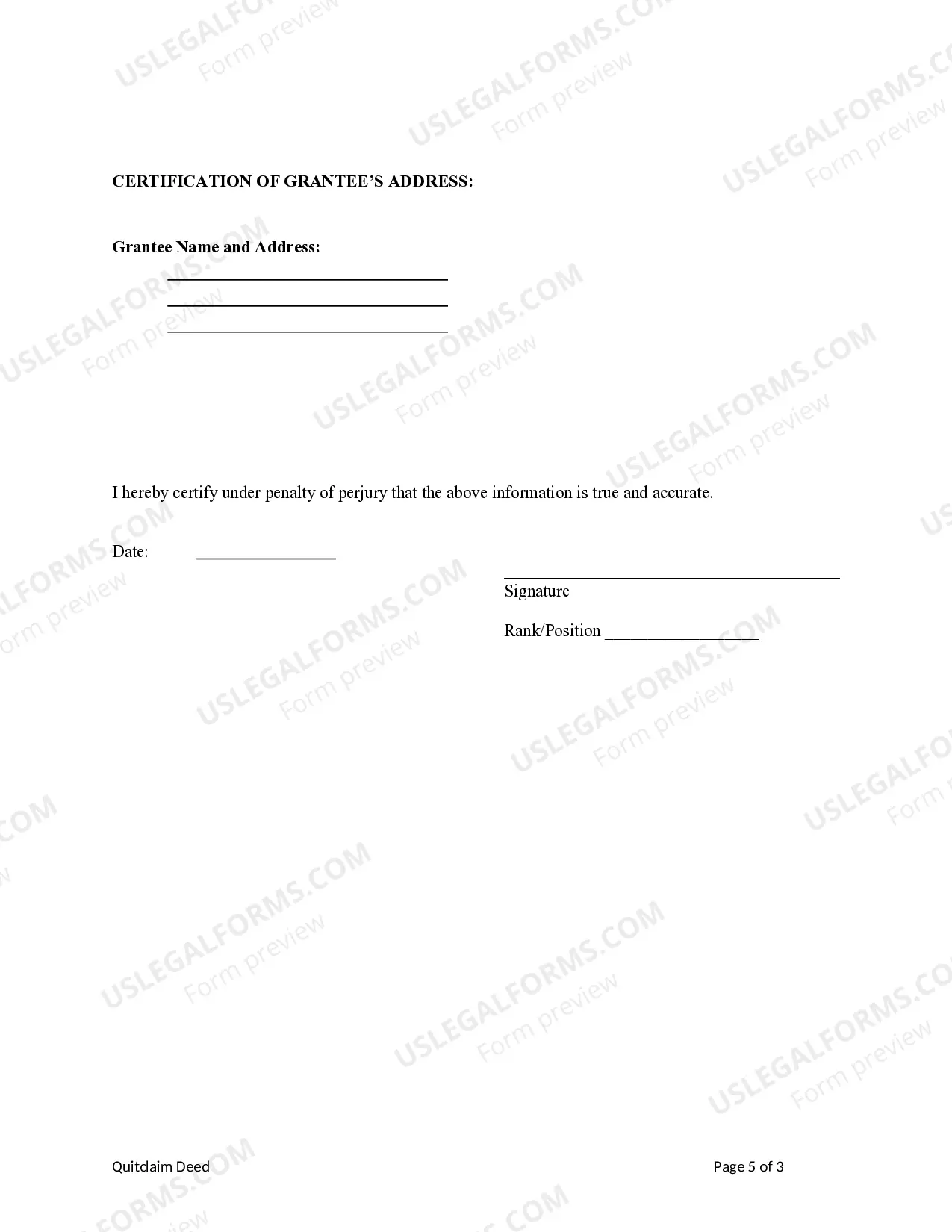 Preview Quitclaim Deed from Individual to Himself and Wife