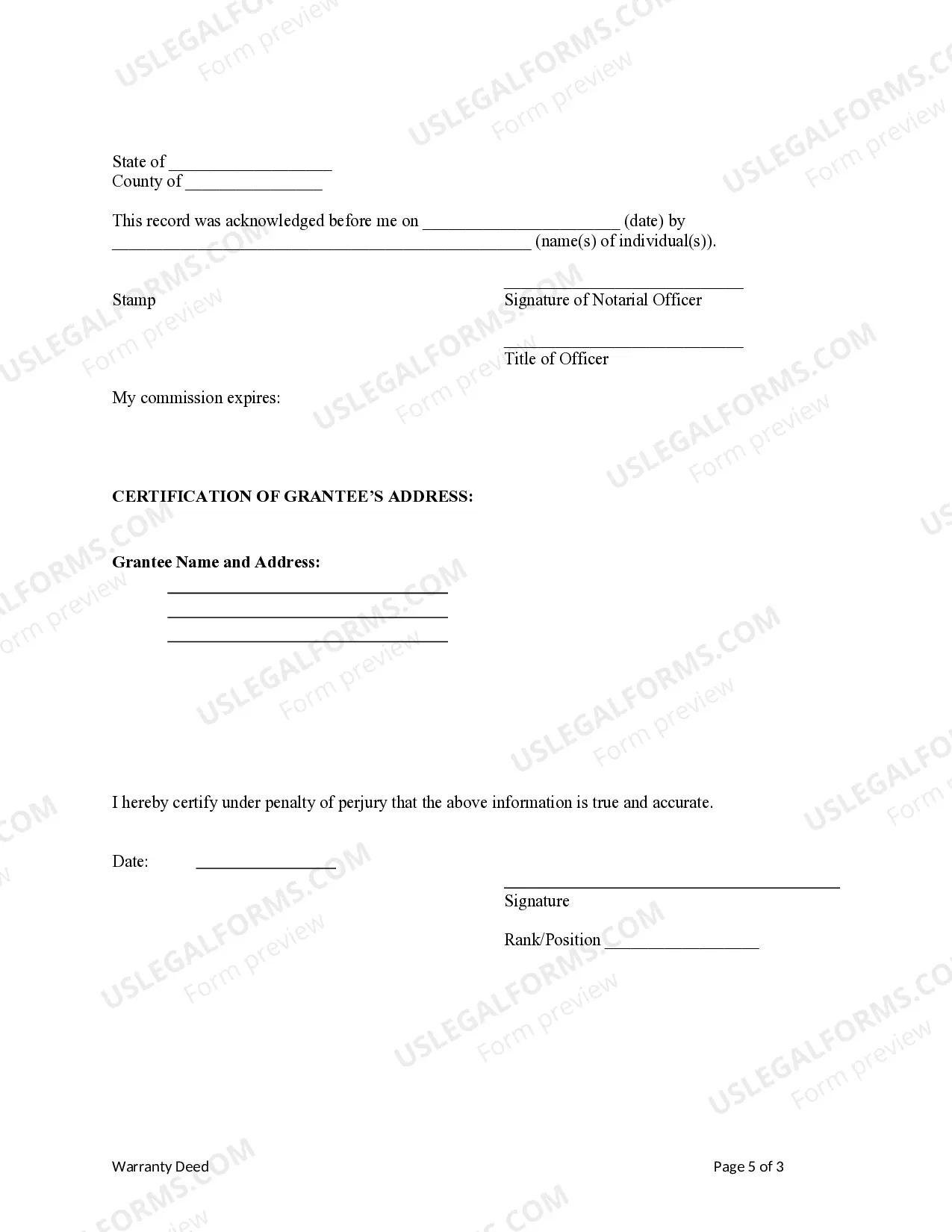 Preview Warranty Deed from Husband and Wife to Husband and Wife