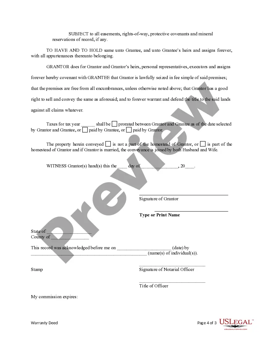 Get Warranty Deed from Individual to Individual Preview Warranty Deed from Individual to Individual