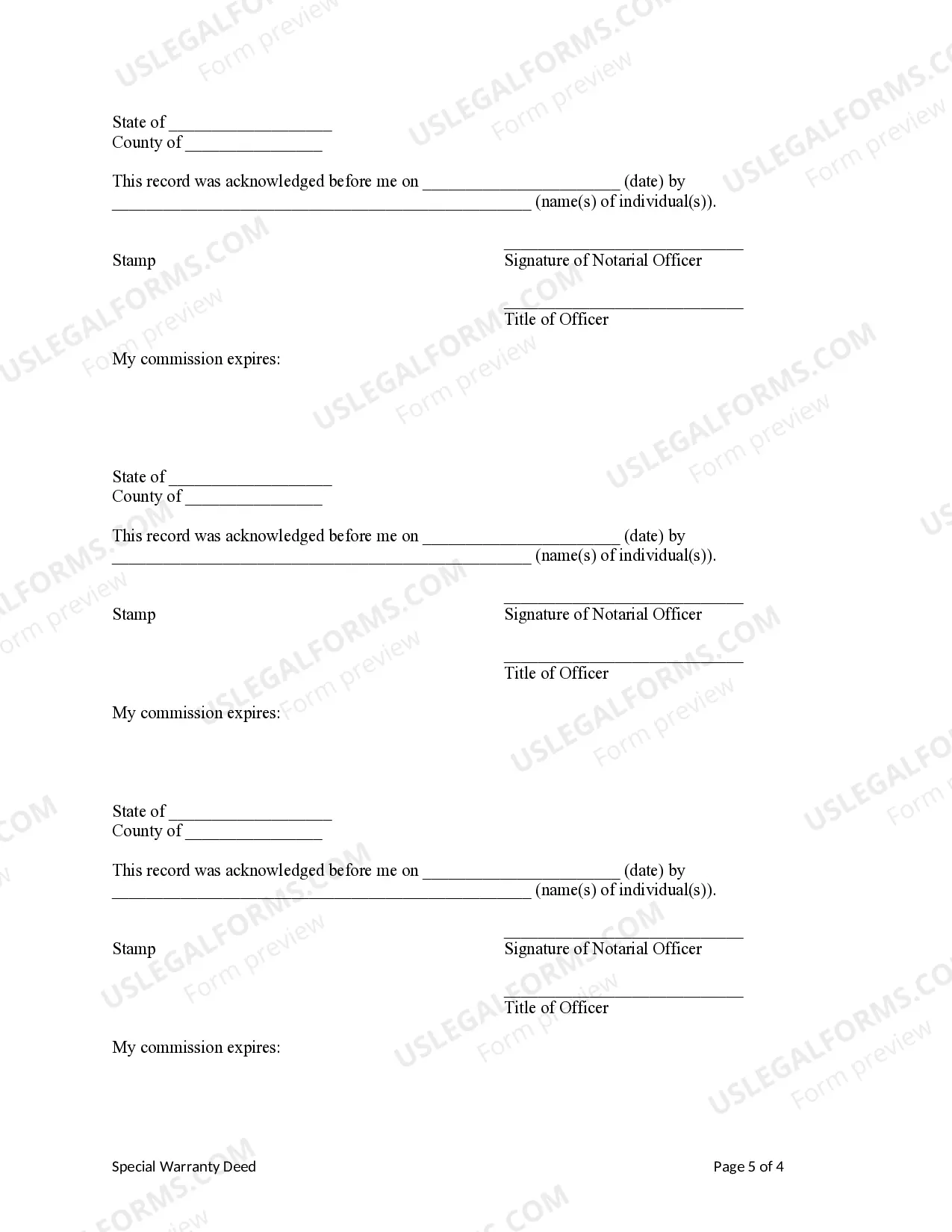 Preview Special Warranty Deed - Three Individuals to Two Individuals