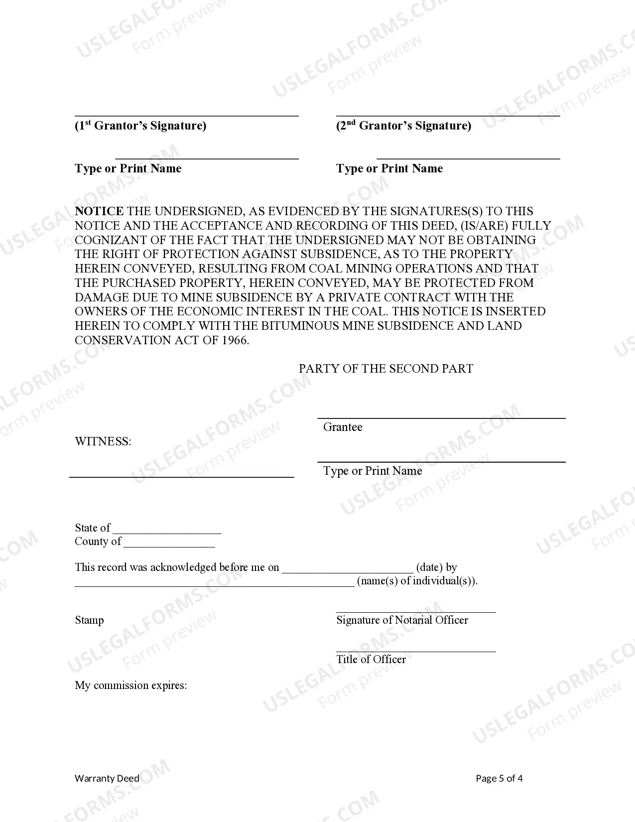 Preview Warranty Deed to Child Reserving a Life Estate in the Parents