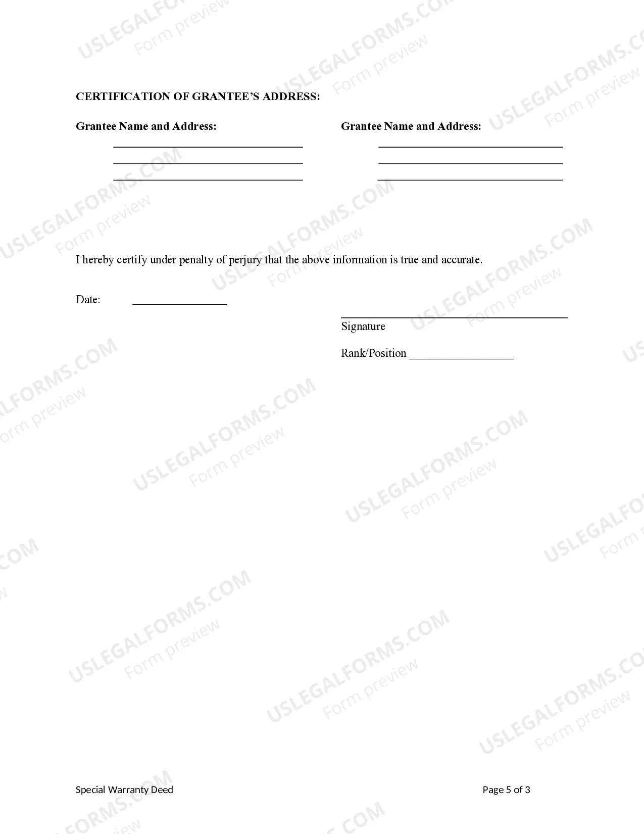 Preview Special Warranty Deed - Individual to Two Individuals