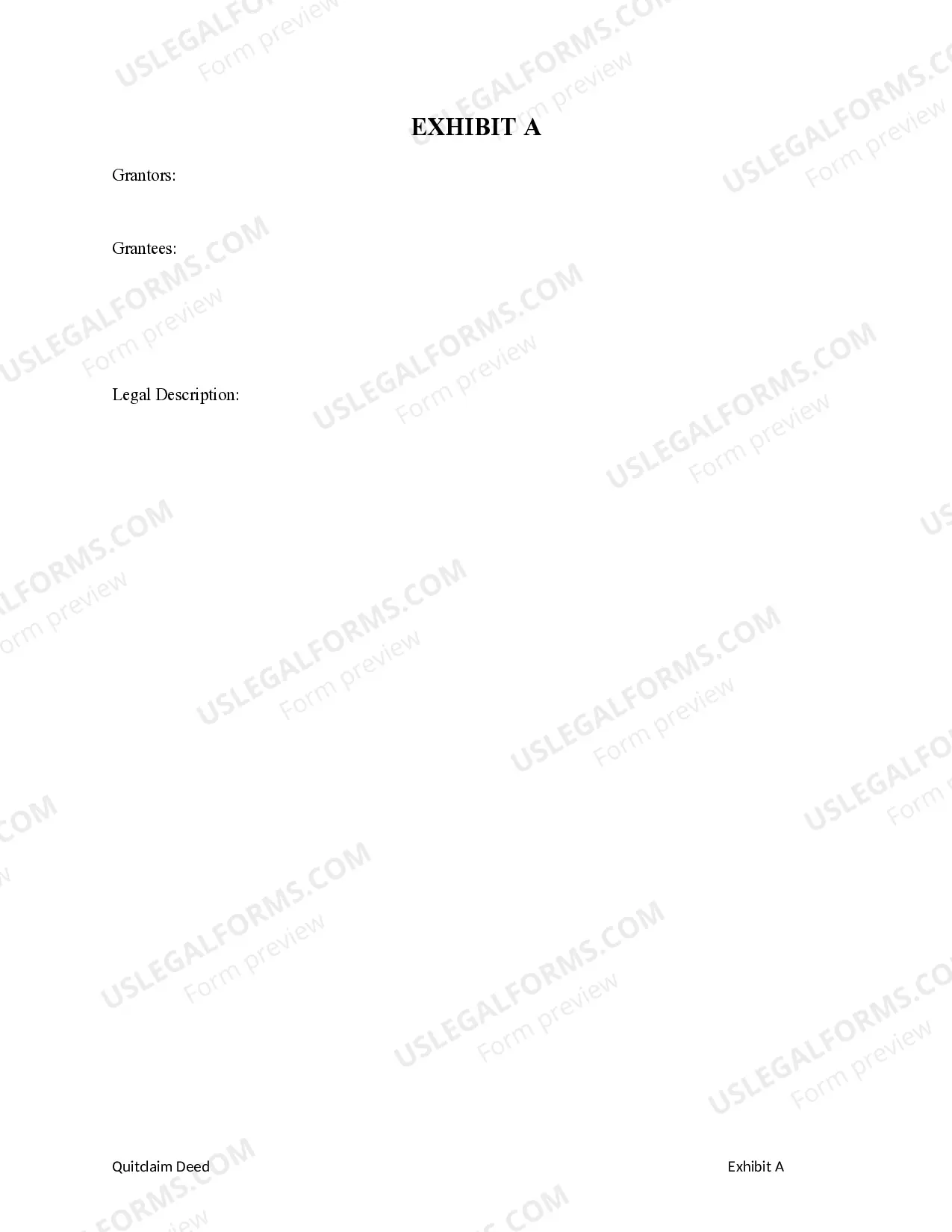 Preview Quitclaim Deed from Two Individuals / Husband and Wife to Five Individuals