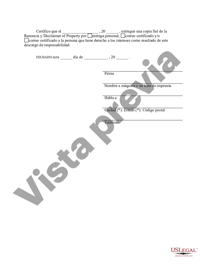 Preview Renuncia y Renuncia de Bienes del Seguro de Vida o Contrato de Renta Vitalicia