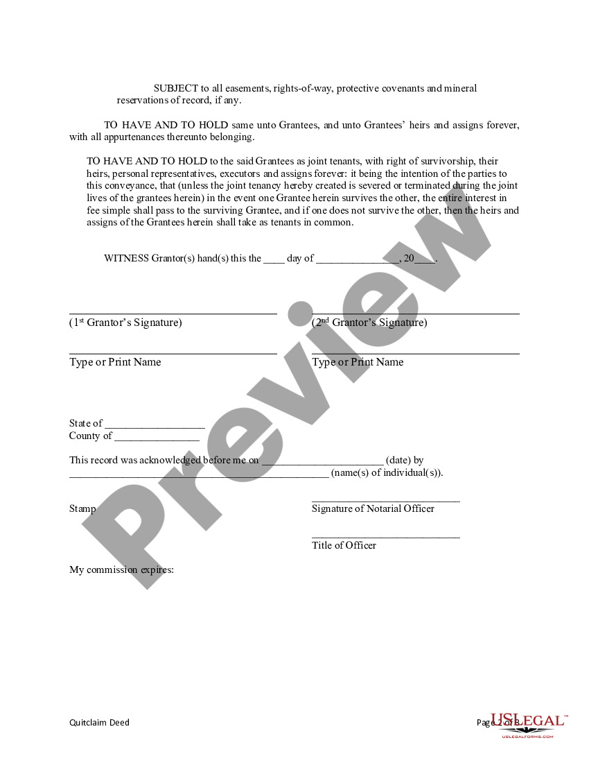 Pennsylvania Quitclaim Deed By Two Individuals To Husband And Wife Deed Individuals Husband 2879
