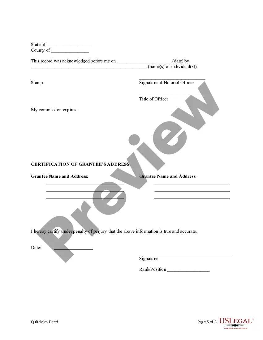 Preview Quitclaim Deed by Two Individuals to Husband and Wife