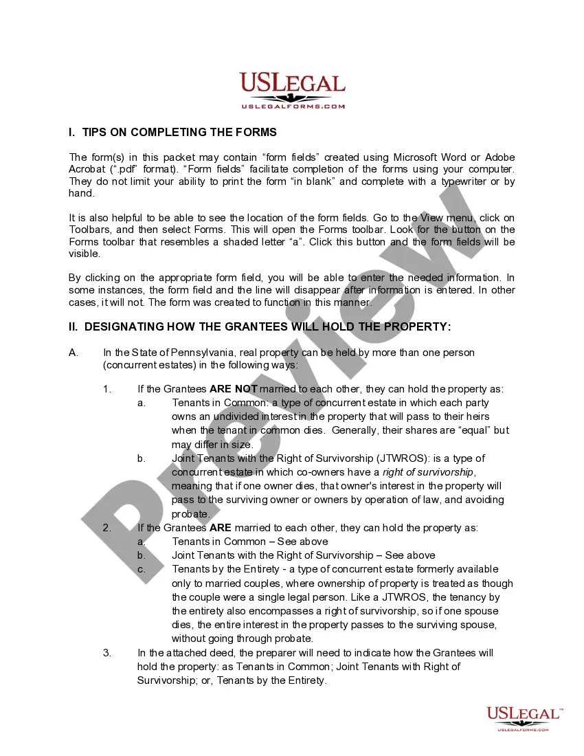 Preview Warranty Deed from Two Individuals to Four Individuals