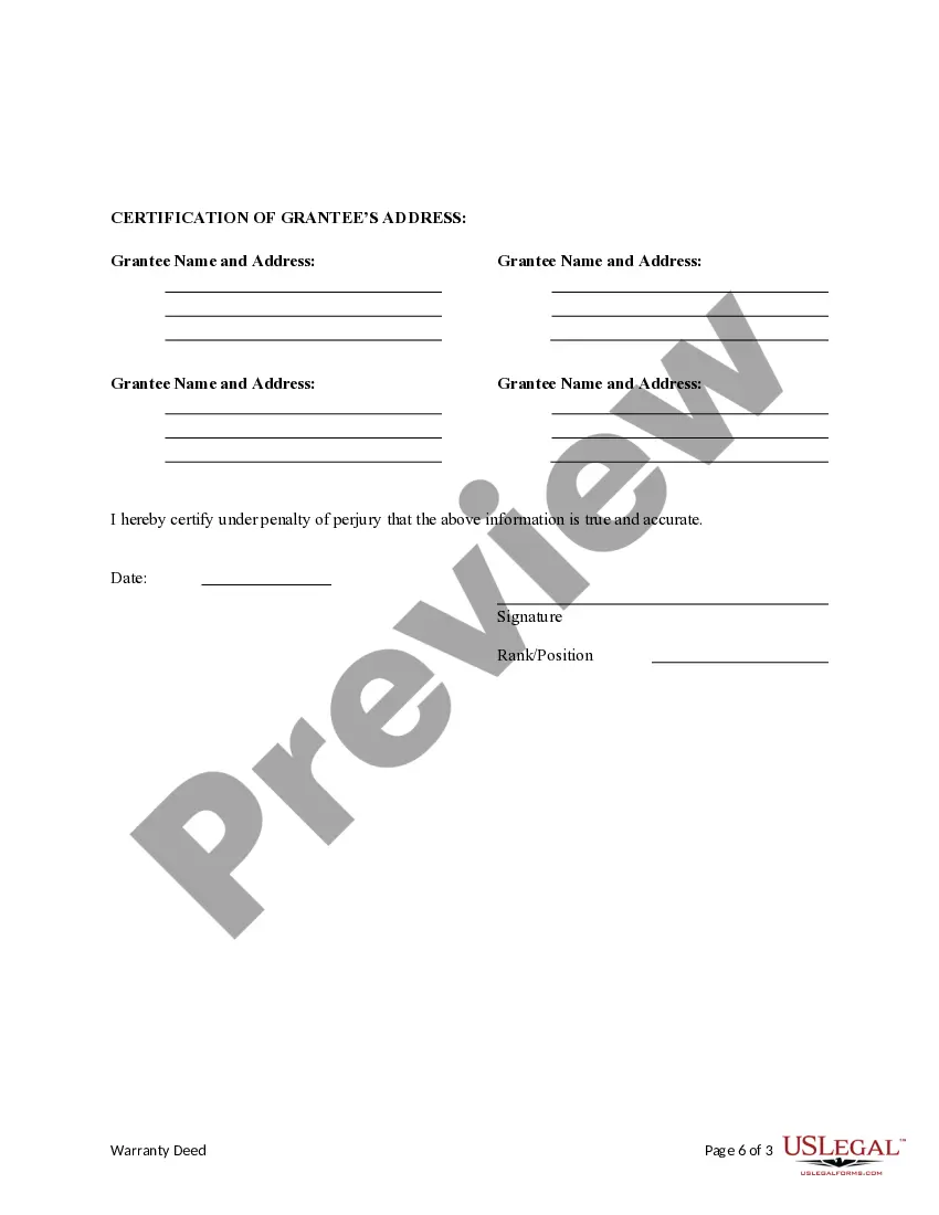 Preview Warranty Deed from Two Individuals to Four Individuals