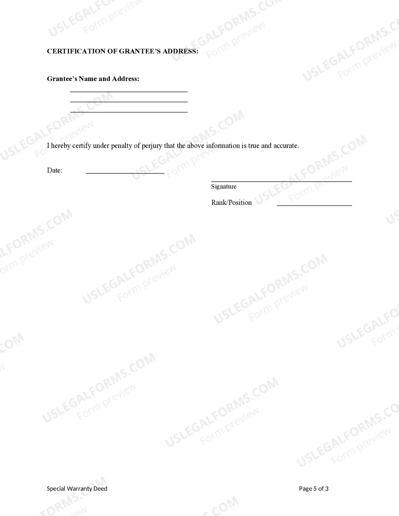 Preview Special Warranty Deed - Two Individuals to One Individual