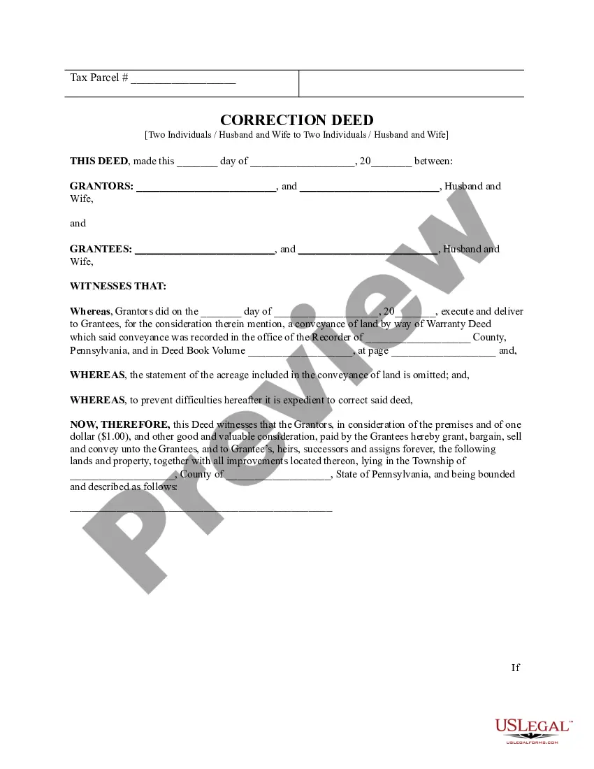 Get Correction Deed - Preview Correction Deed -