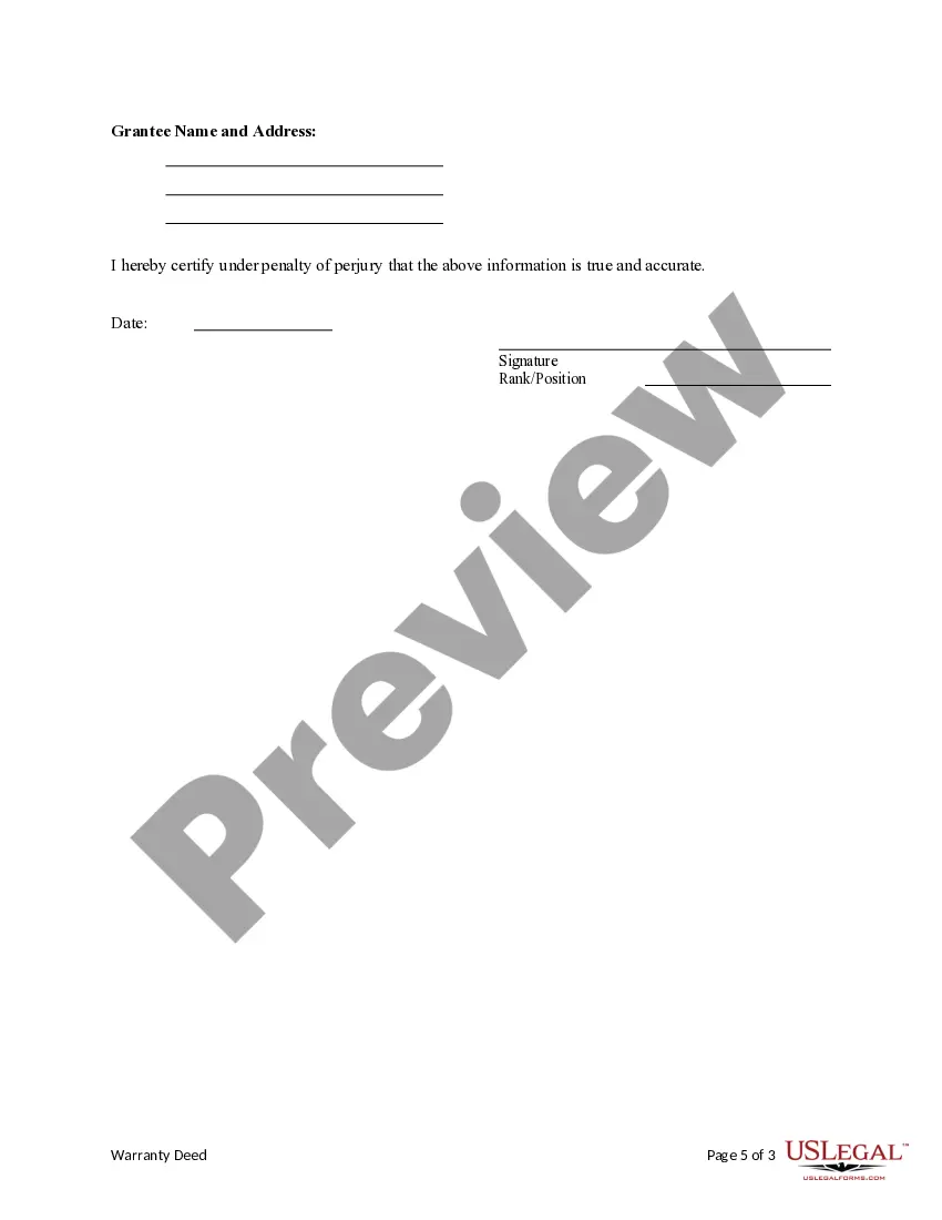 Preview Warranty Deed from Trust to an Individual