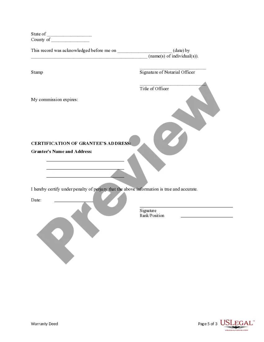 Preview Warranty Deed for a Time-Share from Two Individuals to One Individual