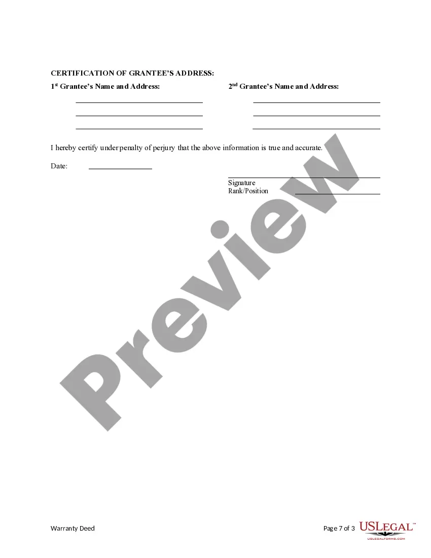 Preview Warranty Deed from Two Individuals to Two Individuals.