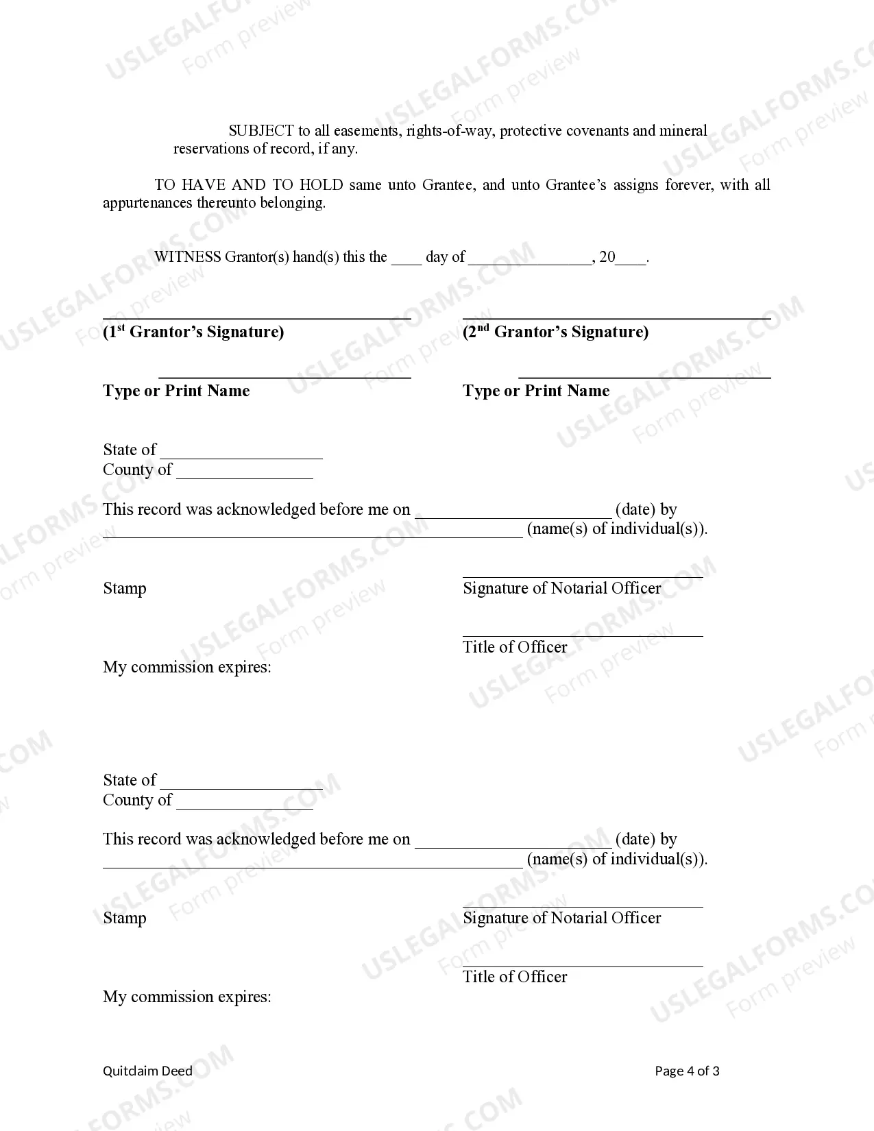 Preview Quitclaim Deed from Husband and Wife to Corporation