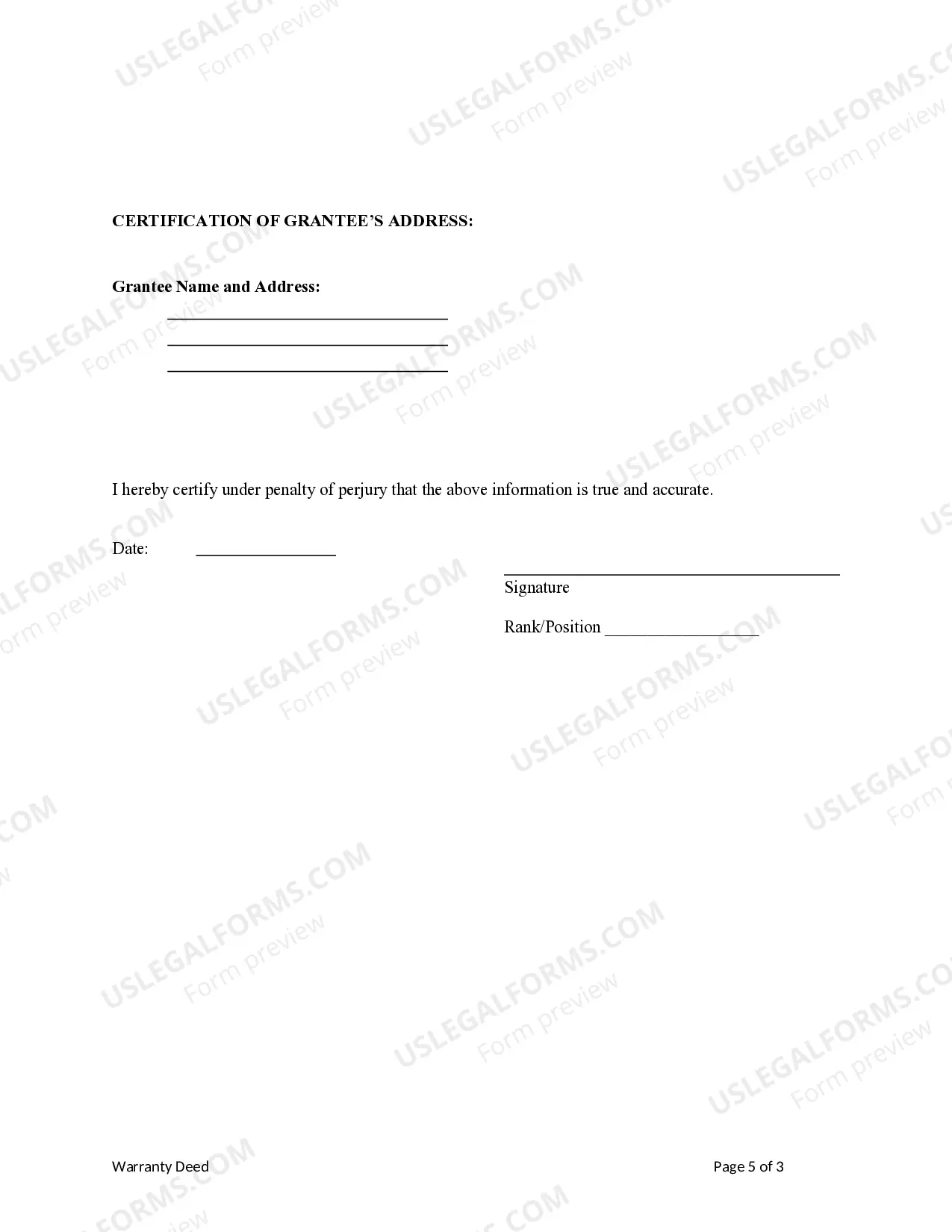 Preview Warranty Deed from Husband and Wife to LLC