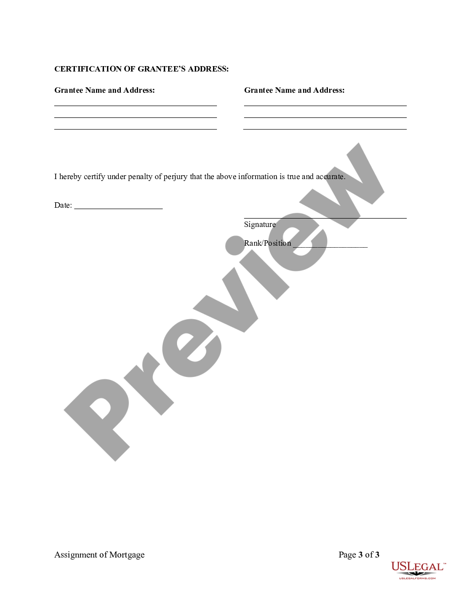page 2 Assignment of Mortgage by Corporate Mortgage Holder preview