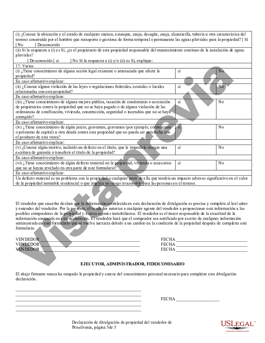 Pennsylvania Estate Inventory Form US Legal Forms