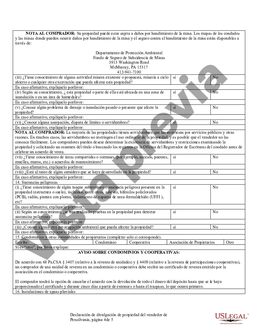 Preview Declaración de Divulgación de Ventas de Bienes Raíces Residenciales