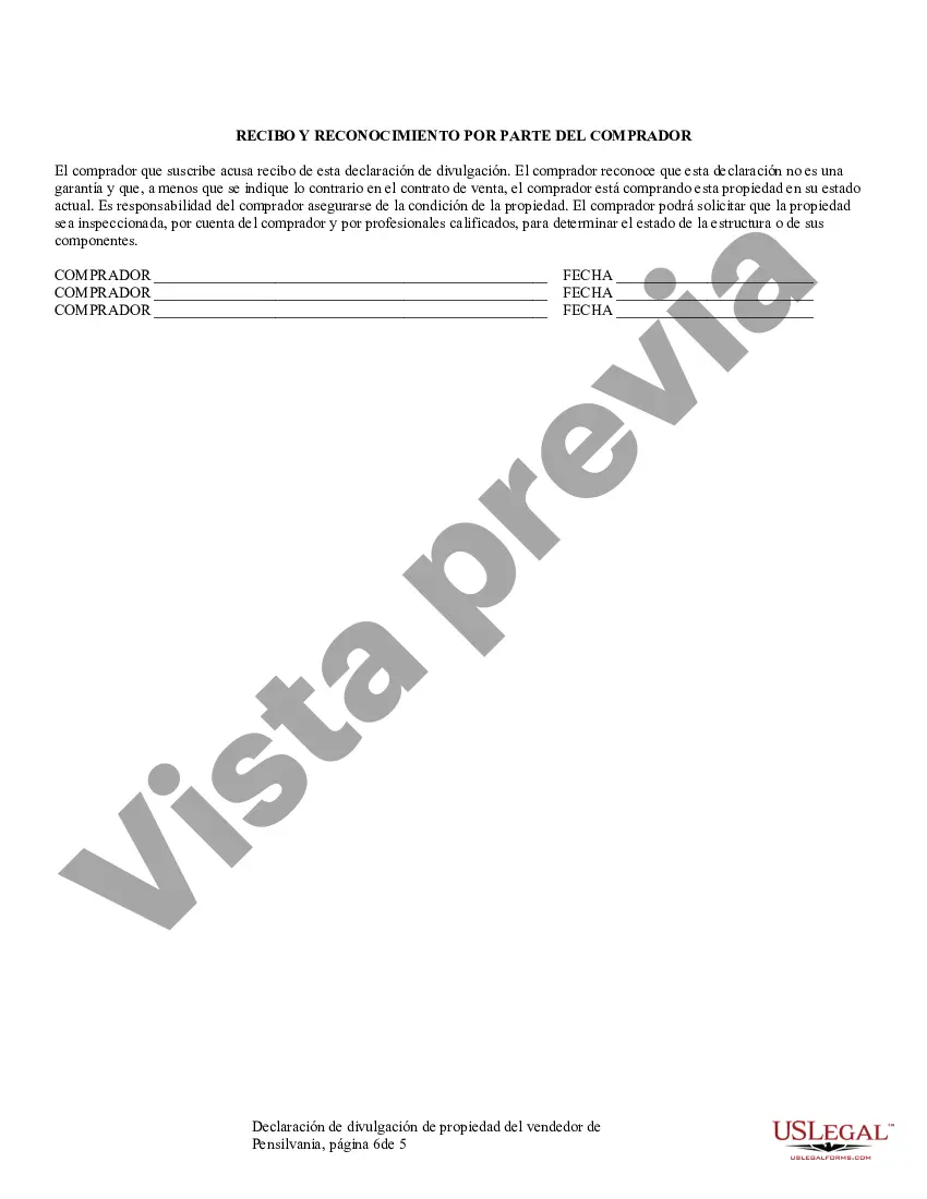Preview Declaración de Divulgación de Ventas de Bienes Raíces Residenciales