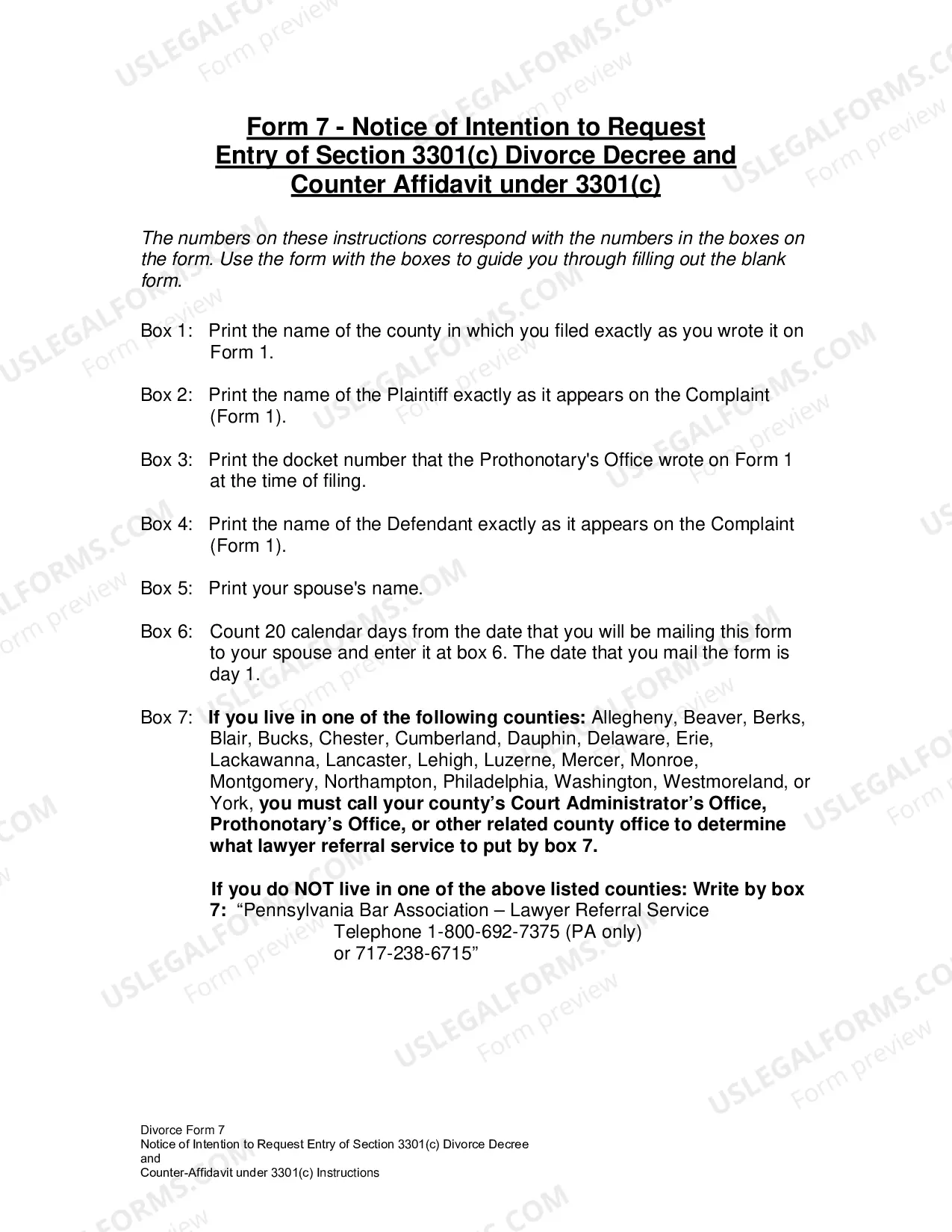 Preview Complaint in Divorce
