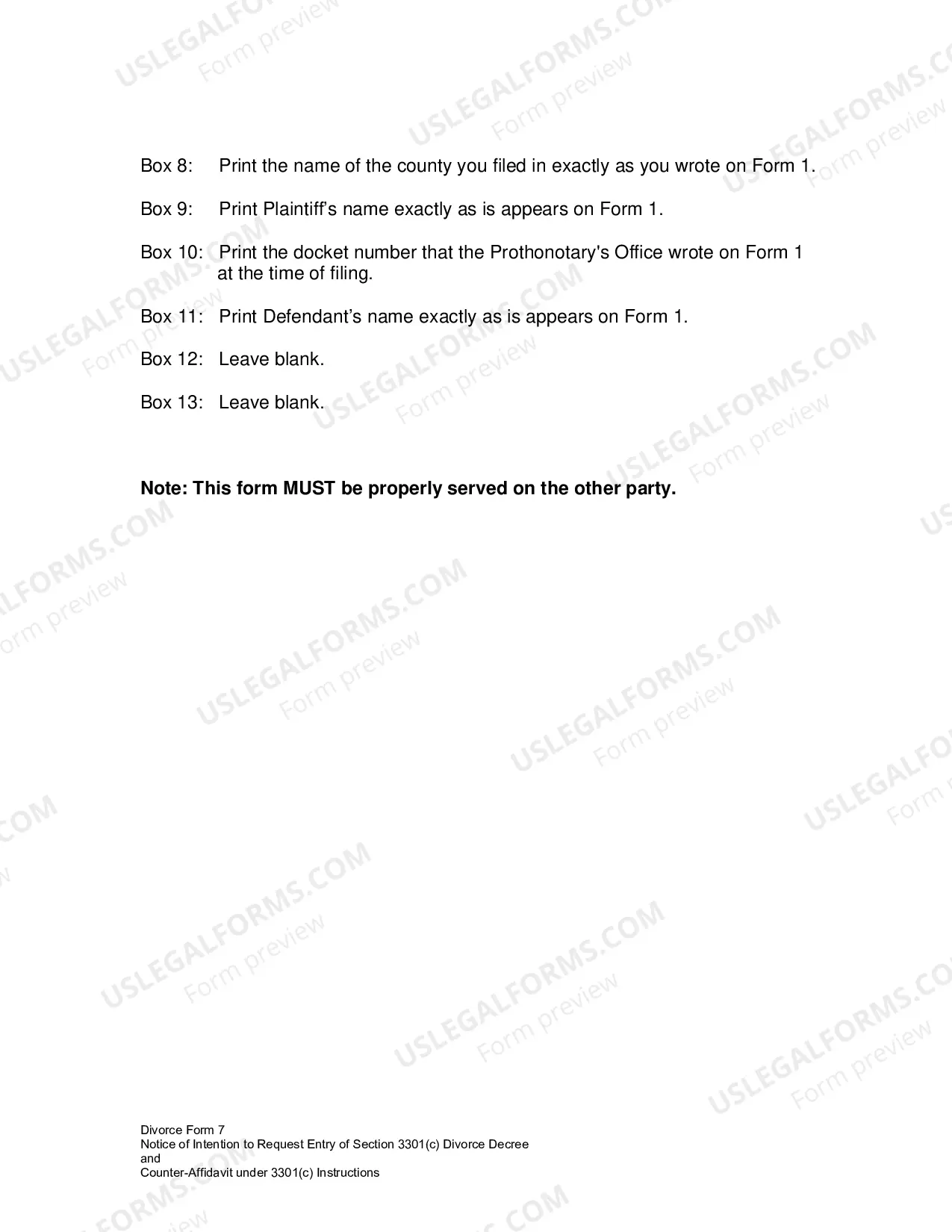 Preview Complaint in Divorce