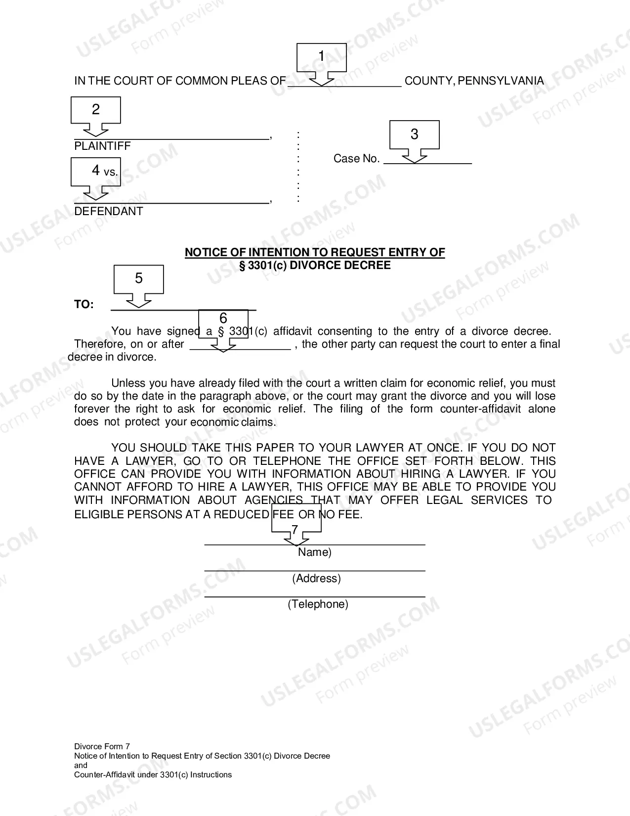 Preview Complaint in Divorce