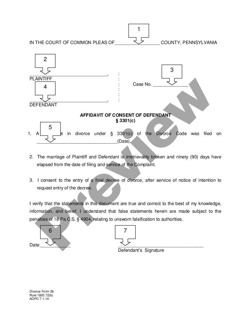 Pennsylvania Affidavit Of Consent Us Legal Forms 3450