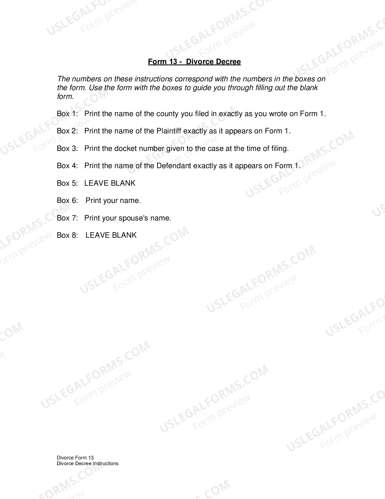 Preview Decree of Divorce