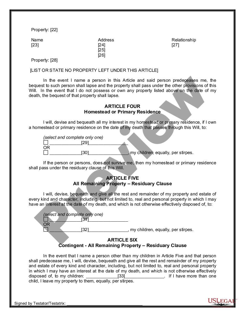 page 6 Mutual Wills Package of Last Wills and Testaments for Unmarried Persons living together with Adult Children preview