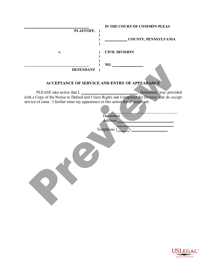 Pennsylvania Certificate of Service Certificate Of Service US Legal