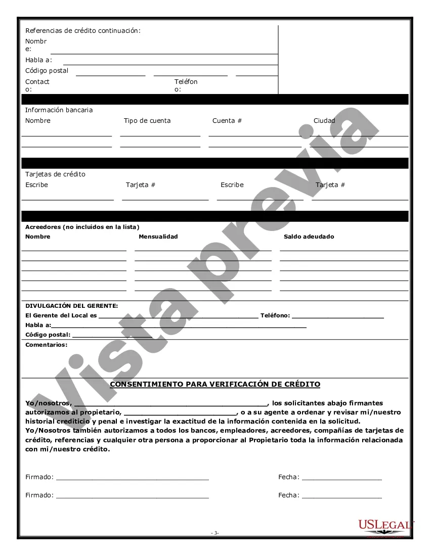 Preview Cuestionario de solicitud de arrendamiento de alquiler comercial