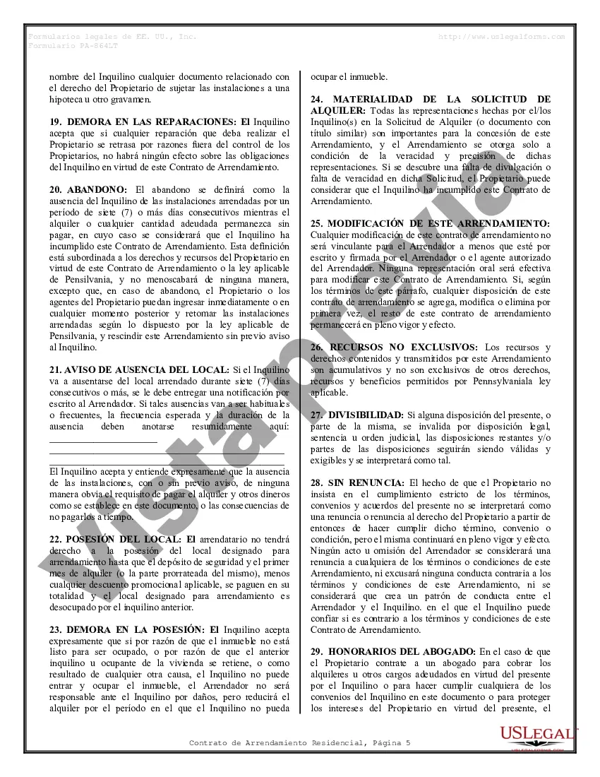 Preview Contrato de arrendamiento de alquiler residencial