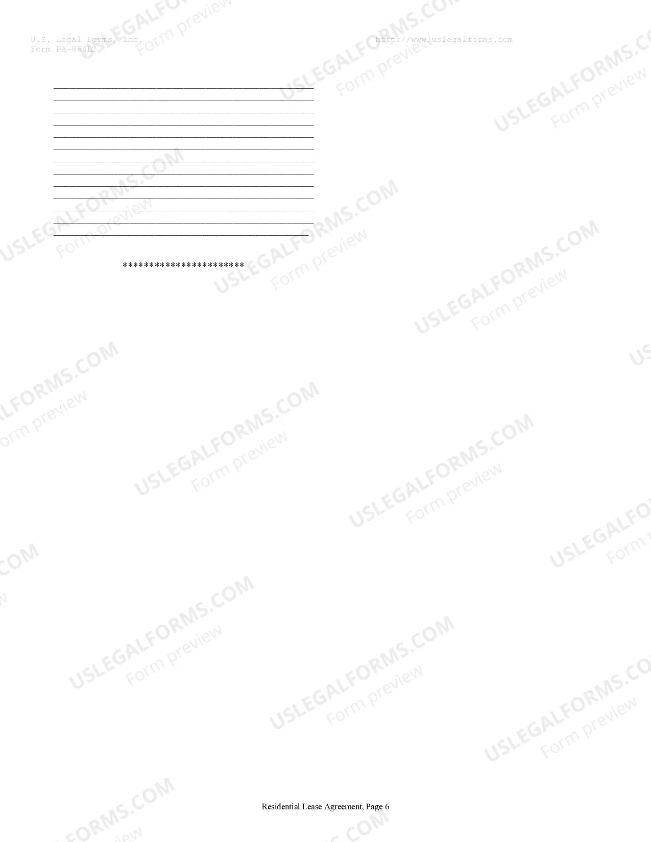 Preview Residential Rental Lease Agreement