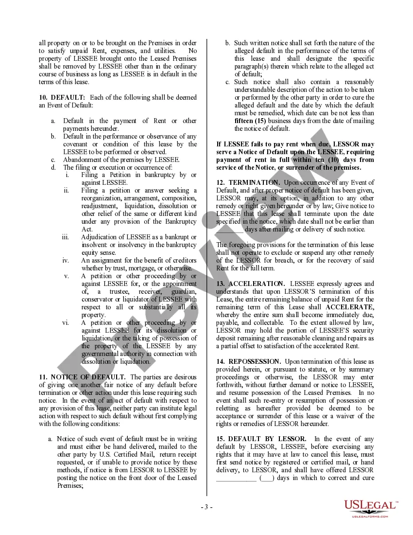 Preview Commercial Building or Space Lease