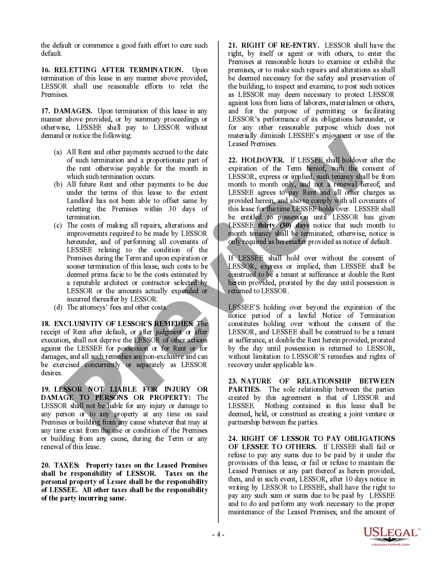 Preview Commercial Building or Space Lease