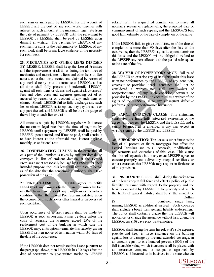 Preview Commercial Building or Space Lease