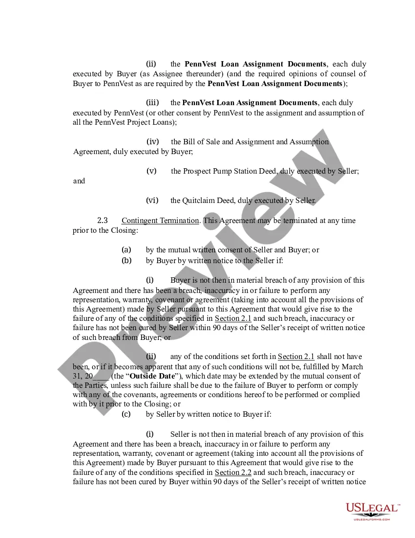Preview Asset Purchase Agreement - Sanitary Sewer Collection System