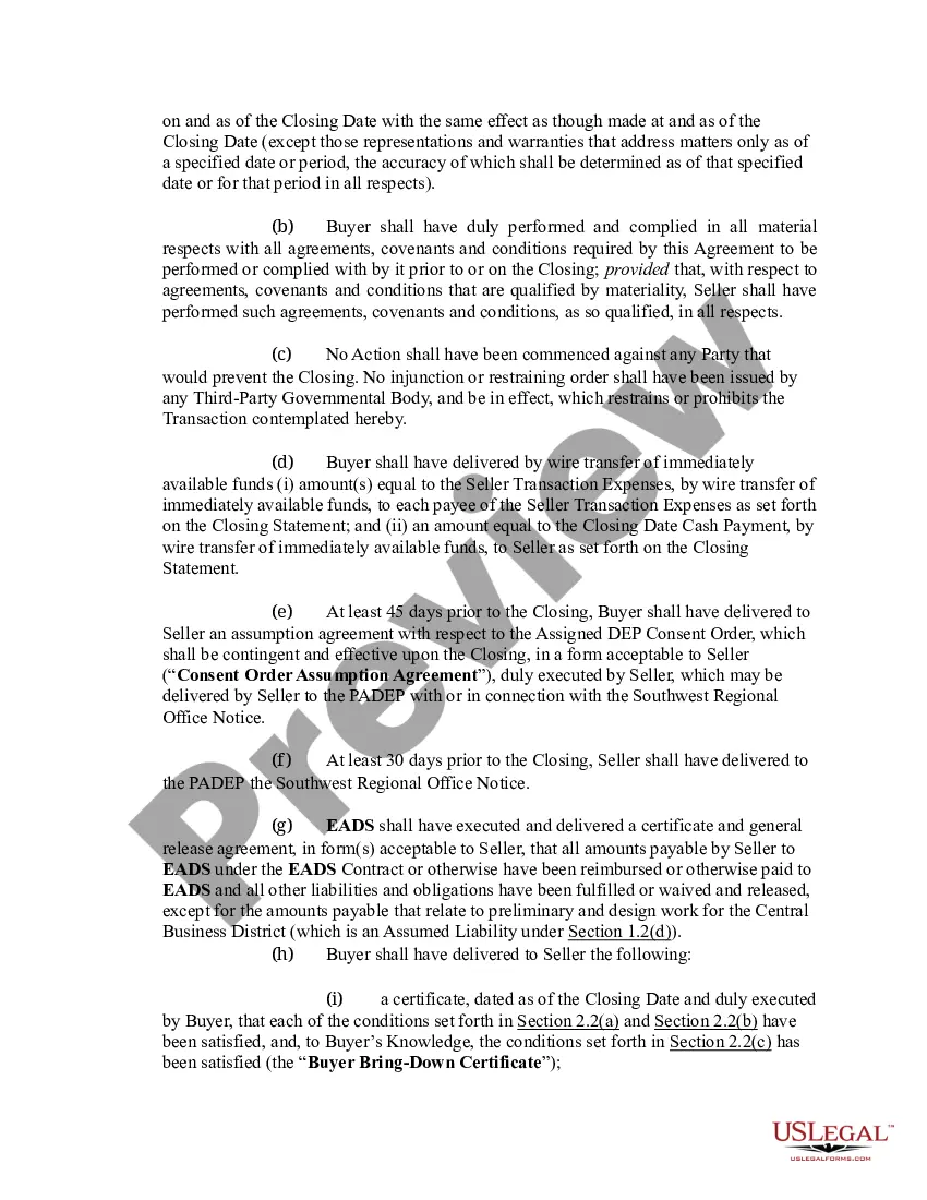 Preview Asset Purchase Agreement - Sanitary Sewer Collection System