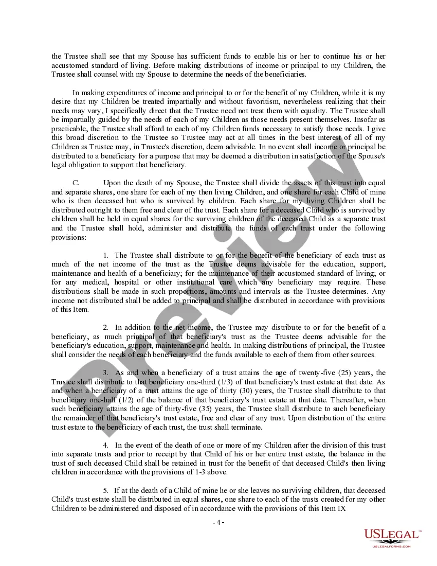 Preview Complex Will with Credit Shelter Marital Trust for Large Estates