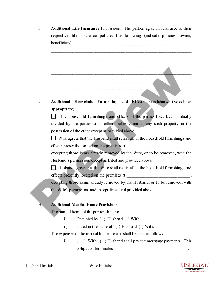 Preview Marital Domestic Separation and Property Settlement Agreement Minor Children Parties May have Joint Property or Debts where Divorce Action Filed