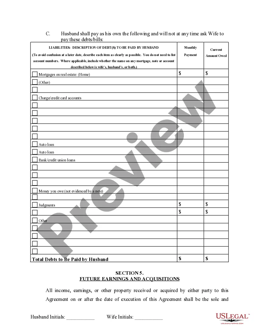Preview Marital Domestic Separation and Property Settlement Agreement Minor Children Parties May have Joint Property or Debts effective Immediately