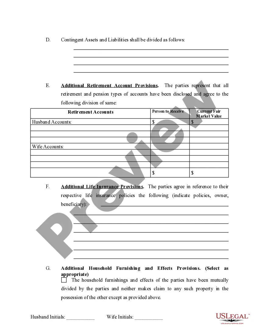 Preview Marital Domestic Separation and Property Settlement Agreement Minor Children Parties May have Joint Property or Debts effective Immediately