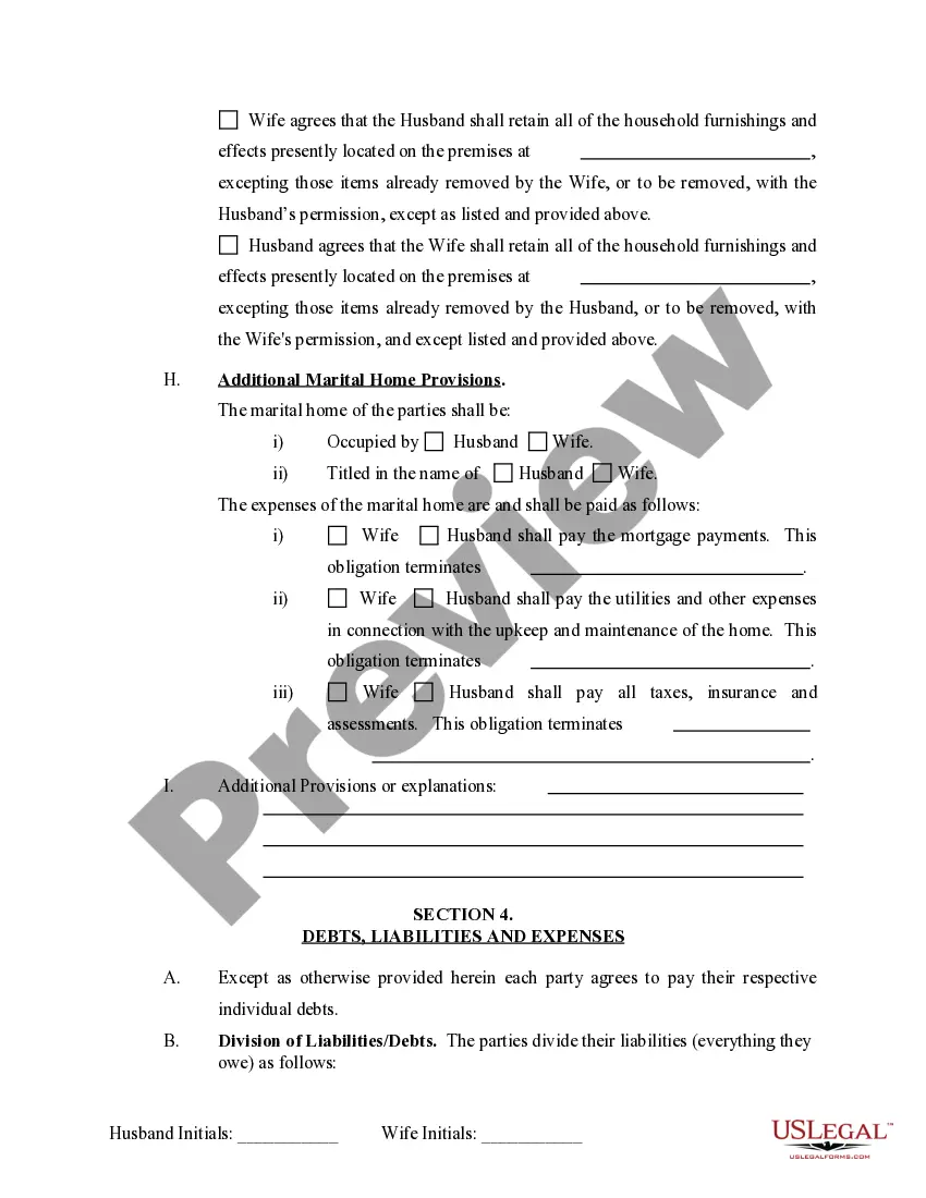 Preview Marital Domestic Separation and Property Settlement Agreement Minor Children Parties May have Joint Property or Debts effective Immediately