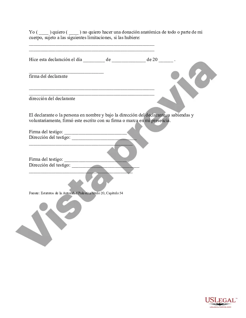 Preview Poder notarial duradero para el cuidado de la salud con disposiciones anticipadas para el cuidado de la salud