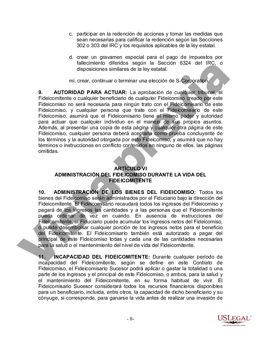 Preview Fideicomiso en vida para esposo y esposa sin hijos