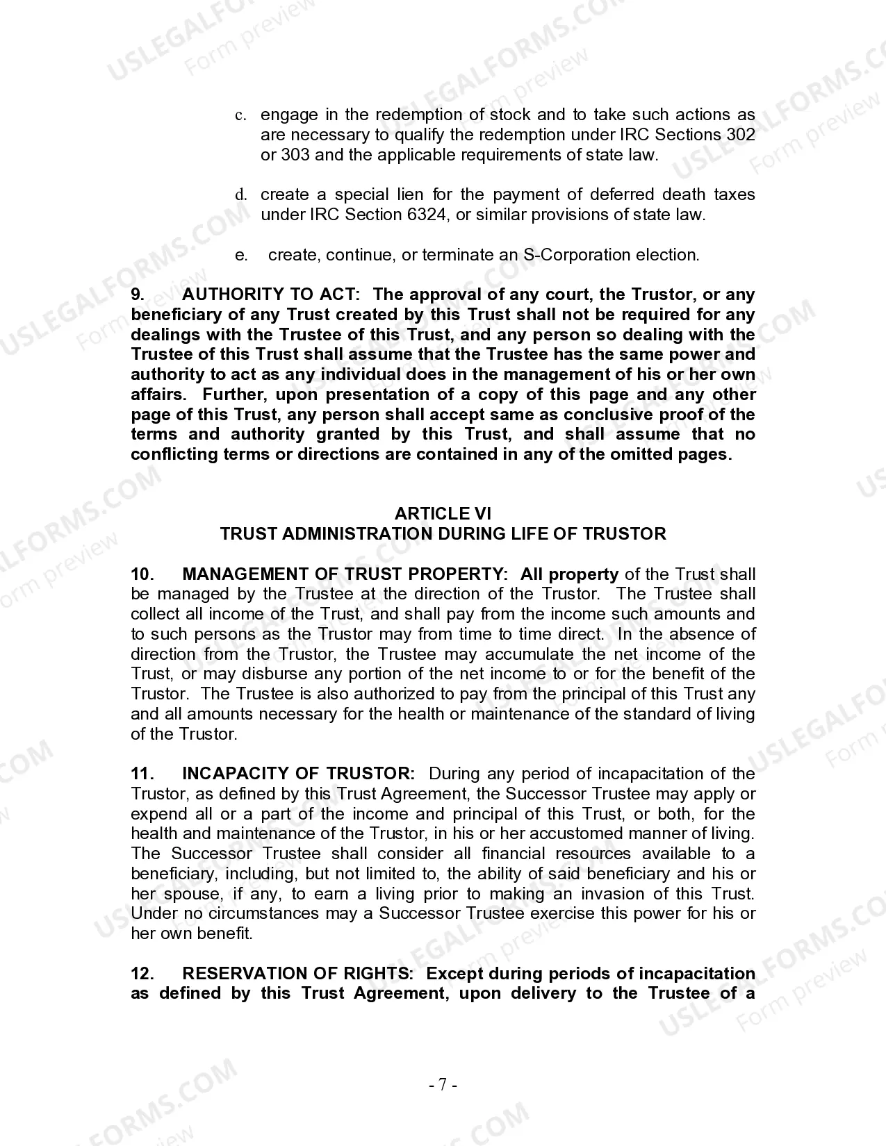 Preview Living Trust for Husband and Wife with No Children