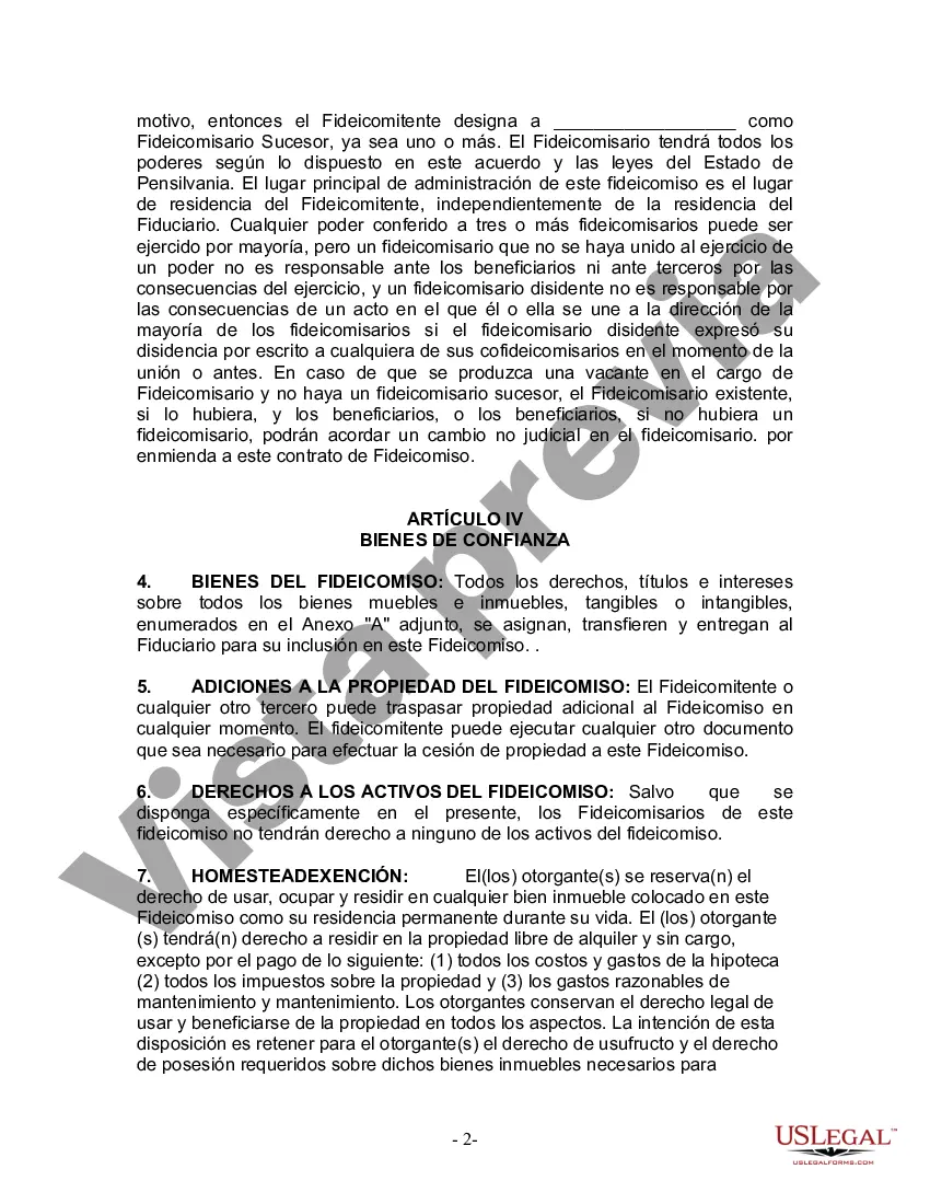 Preview Fideicomiso en vida para esposo y esposa con un hijo