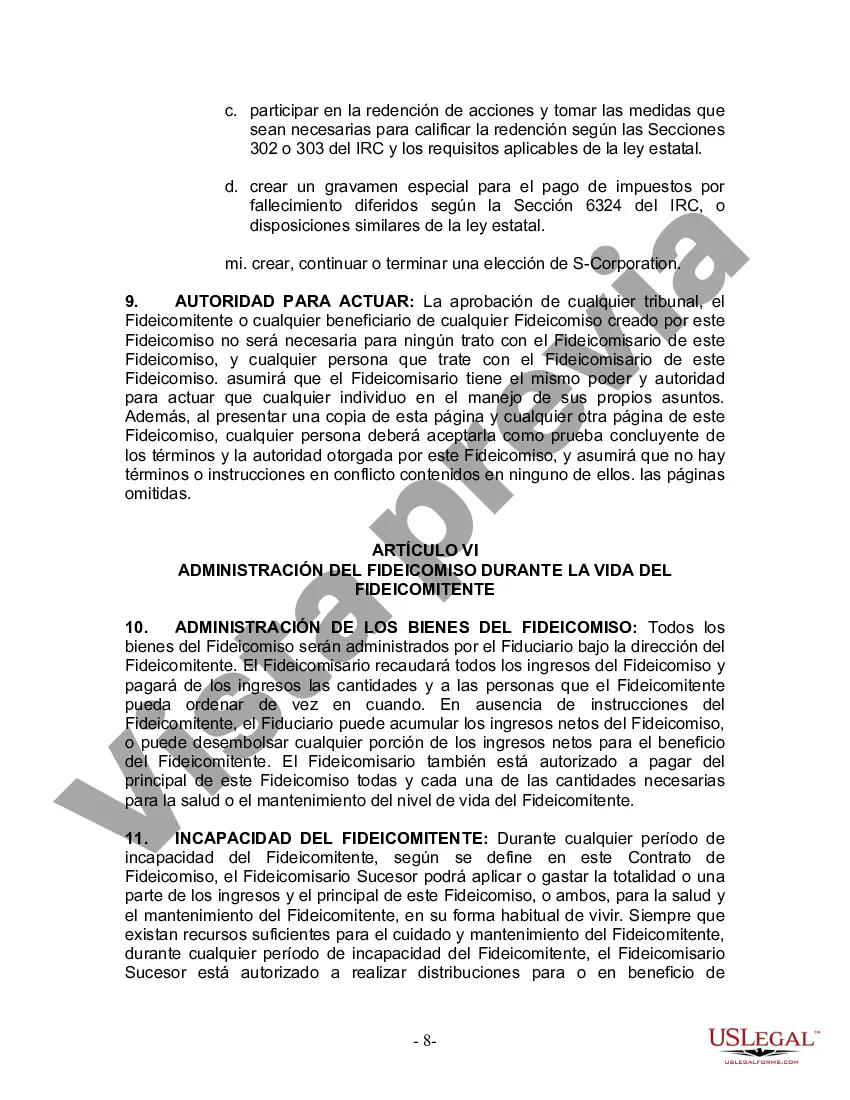 Preview Fideicomiso en vida para esposo y esposa con un hijo